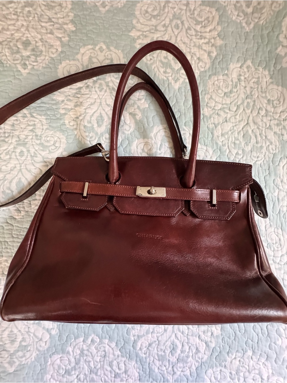 Women’s Hand Made Italian Leather Birkin-Style Ghiarudgi Bag